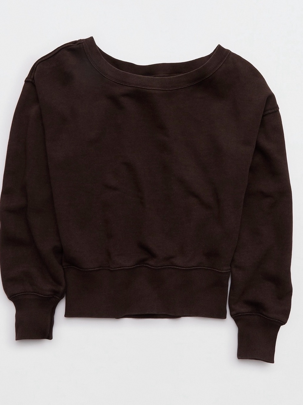 Aerie Go-To Off The Shoulder Sweatshirt  Deep Earth Bin#24 - Picture 3 of 4